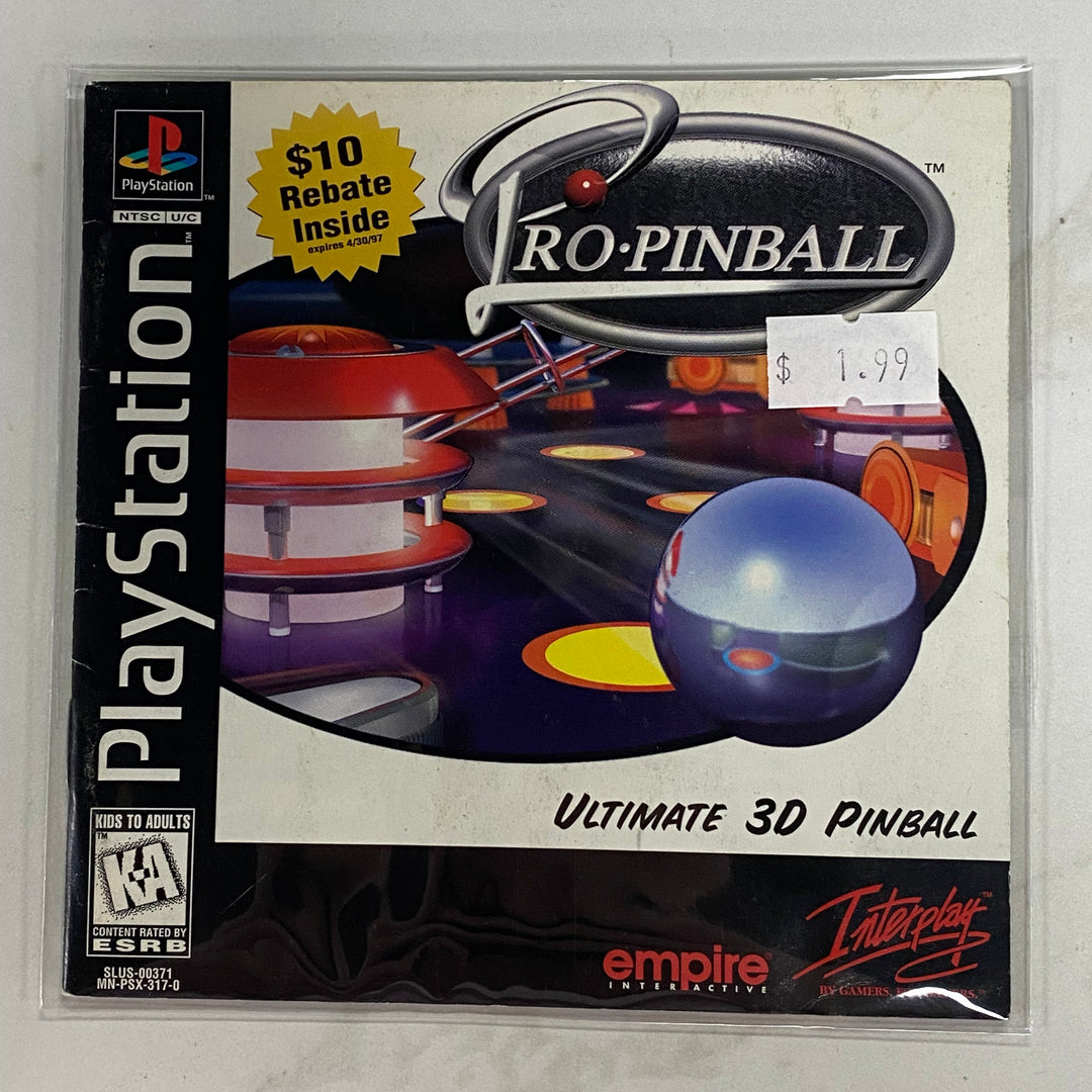 Pro Pinball - Playstation 1 PS1 Manual ONLY MO61226