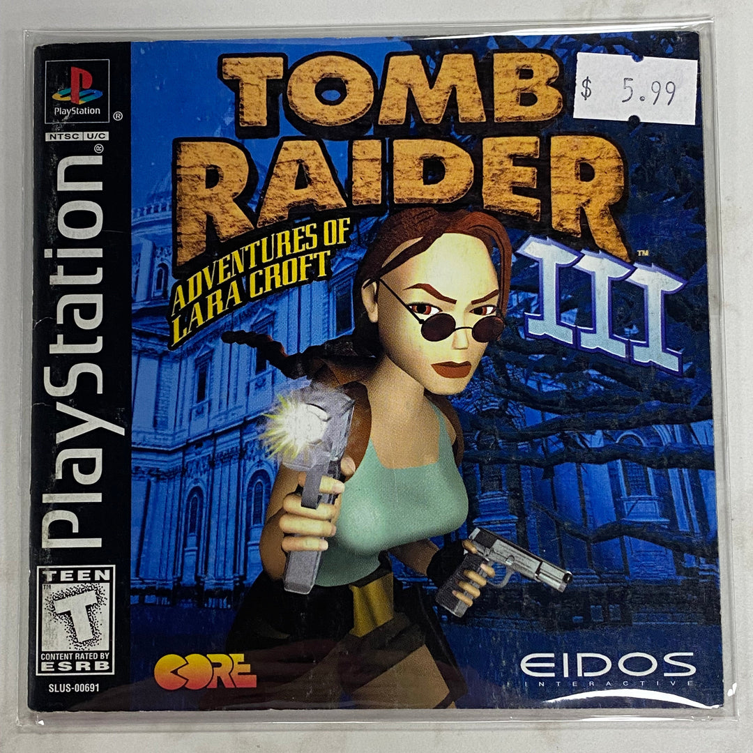 Tomb Raider III (3) - Playstation 1 PS1 Manual ONLY MO61226
