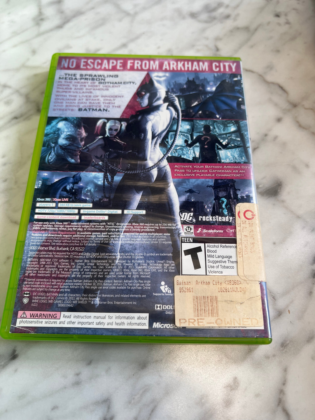 Batman Arkham City for Microsoft Xbox 360 in case. Tested and Working.   OS102924