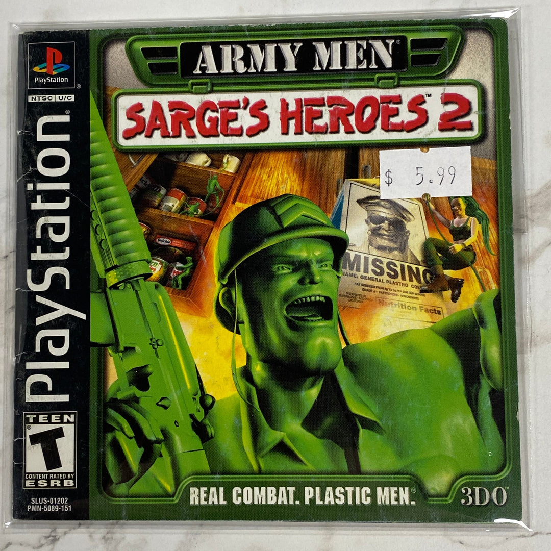 Army Men Sarge's Heroes 2 - Playstation 1 PS1 Manual ONLY MO61326