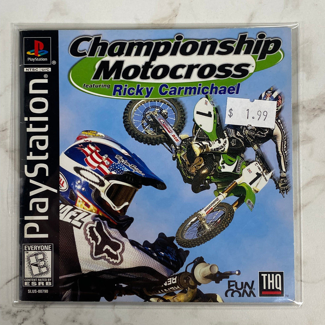 Championship Motocross  - Playstation 1 PS1 Manual ONLY MO61326