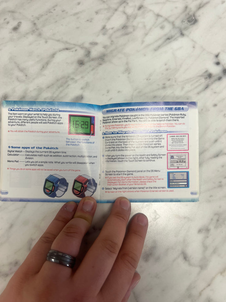 Pokemon Diamond for Nintendo DS NDS MANUAL ONLY MO92324