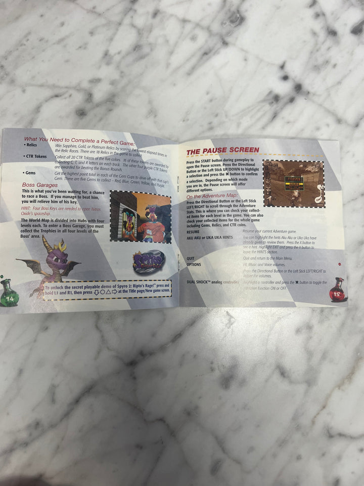 CTR Crash Team Racing for PS1 Playstation MANUAL ONLY MO92324