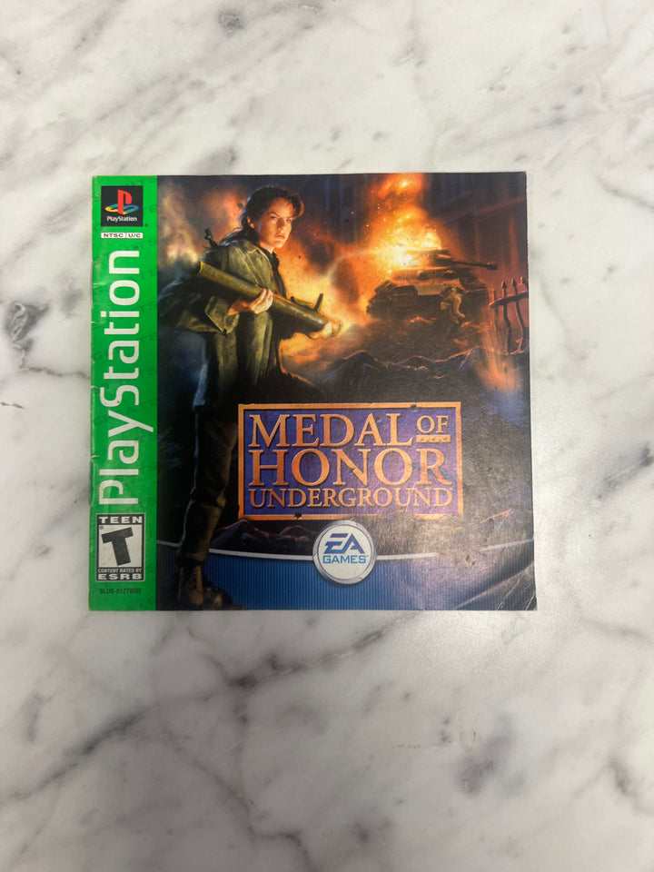 Medal of Honor Underground for PS1 Playstation MANUAL ONLY MO92324