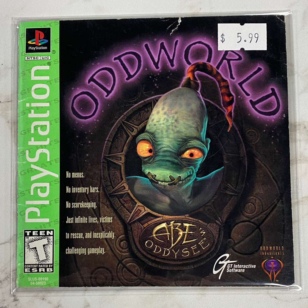 Oddworld Abe's Oddysee - Playstation 1 PS1 Manual ONLY MO61326