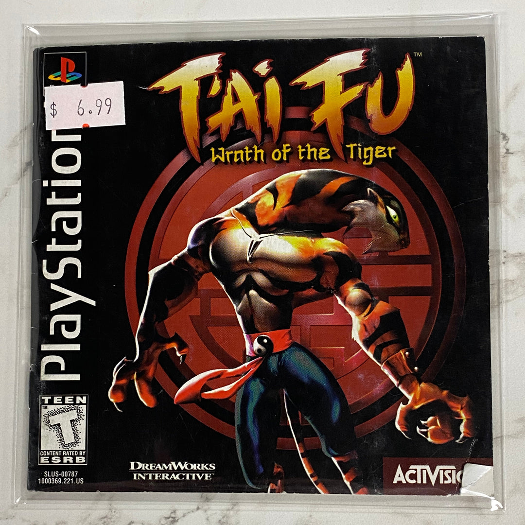 Tai Fu Wrath of the Tiger  - Playstation 1 PS1 Manual ONLY MO61326