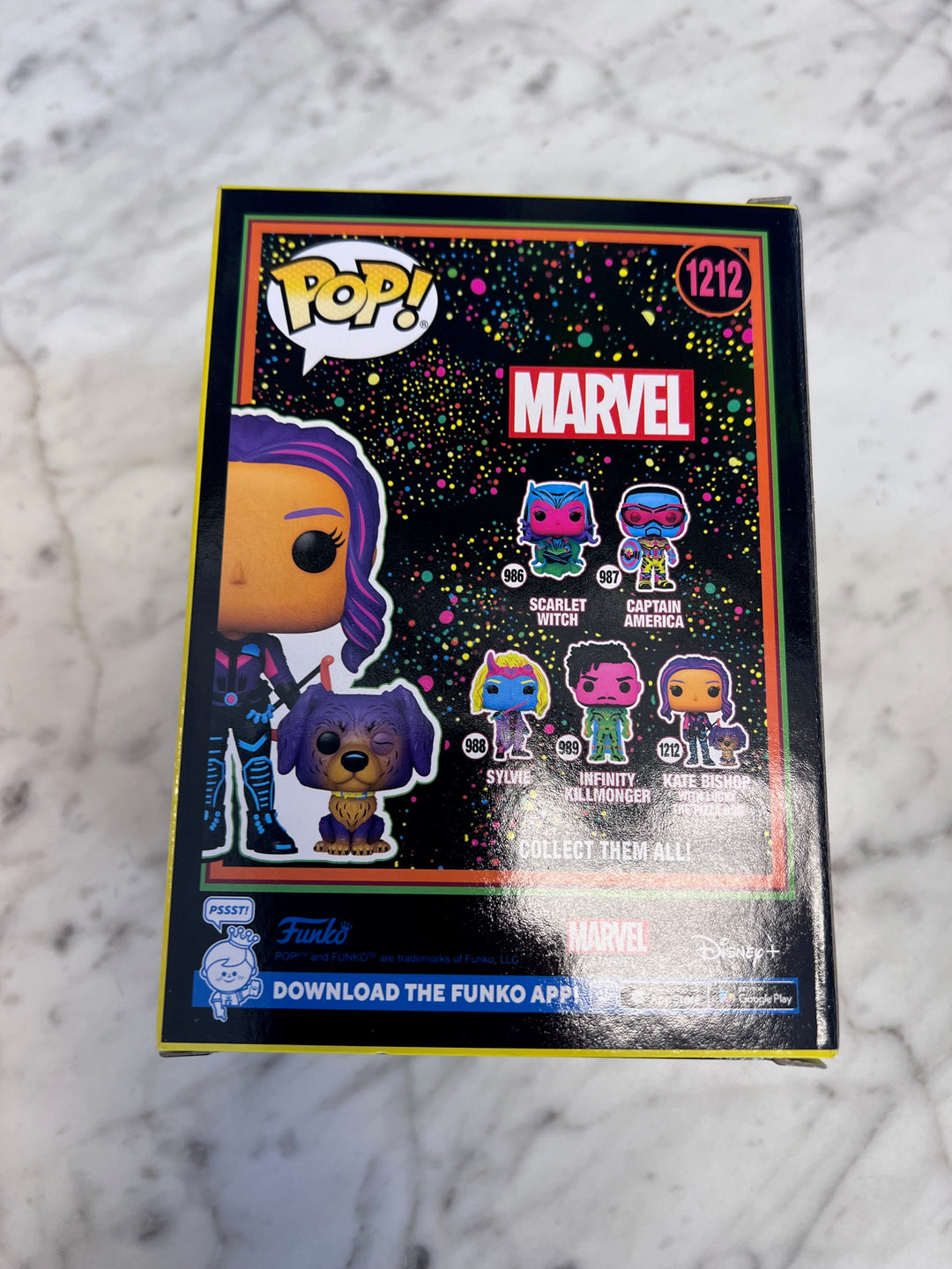 Funko Pop! Kate Bishop with Lucky The Pizza Dog (Blacklight) #1212   FP10525
