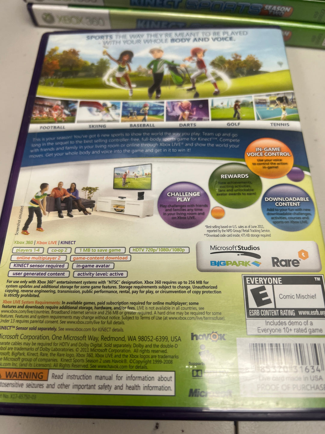 Kinect Sports Season Two for Microsoft Xbox 360 in case. Tested and working.     DO61024