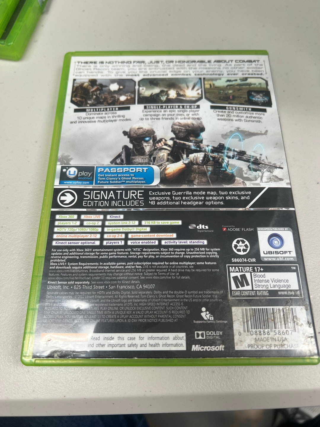 Tom Clancy's Ghost Recon Future Solider for Microsoft Xbox 360 in case. Tested and working.     DO61024