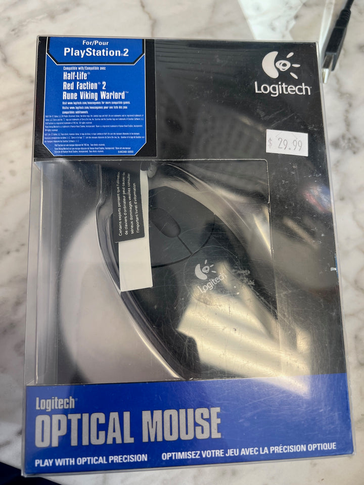 Logitech PS2 Playstation 2 Optical Mouse in Box Used Tested  UA42125
