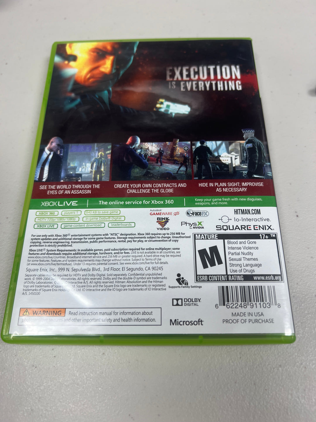 Hitman Absolution for Microsoft Xbox 360 in case. Tested and Working.     DO61124