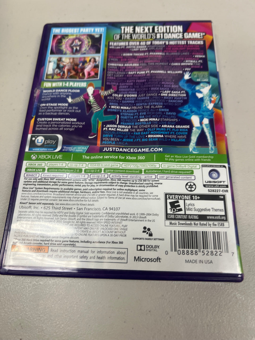 Just Dance 2014 for Microsoft Xbox 360 in case. Tested and Working.     DO61124