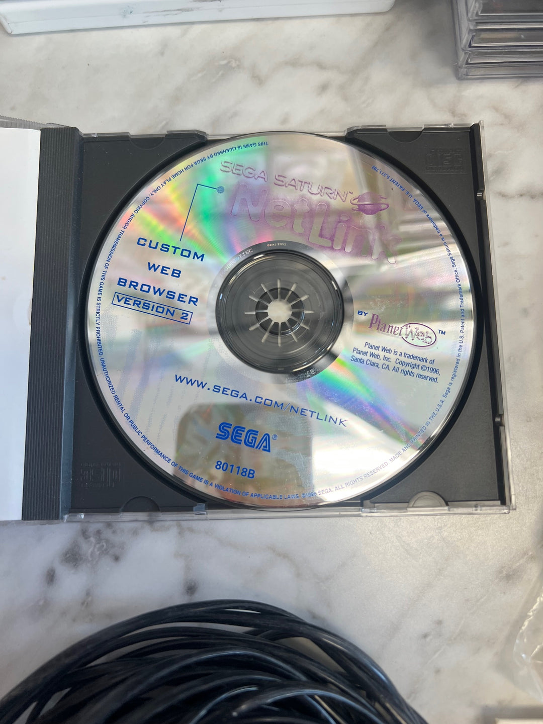 Sega Saturn Netlink Bundle Keyboard Adapter, Browser Disc, Modem UA42125