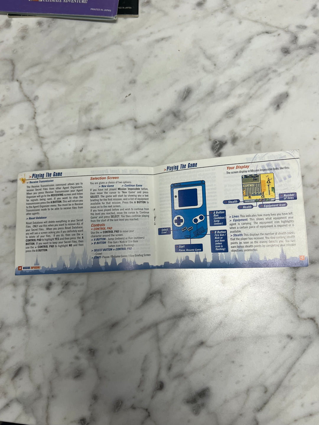 Mission Impossible Nintendo Game Boy Color Gameboy MANUAL ONLY MO92324