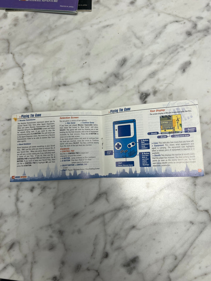 Mission Impossible Nintendo Game Boy Color Gameboy MANUAL ONLY MO92324