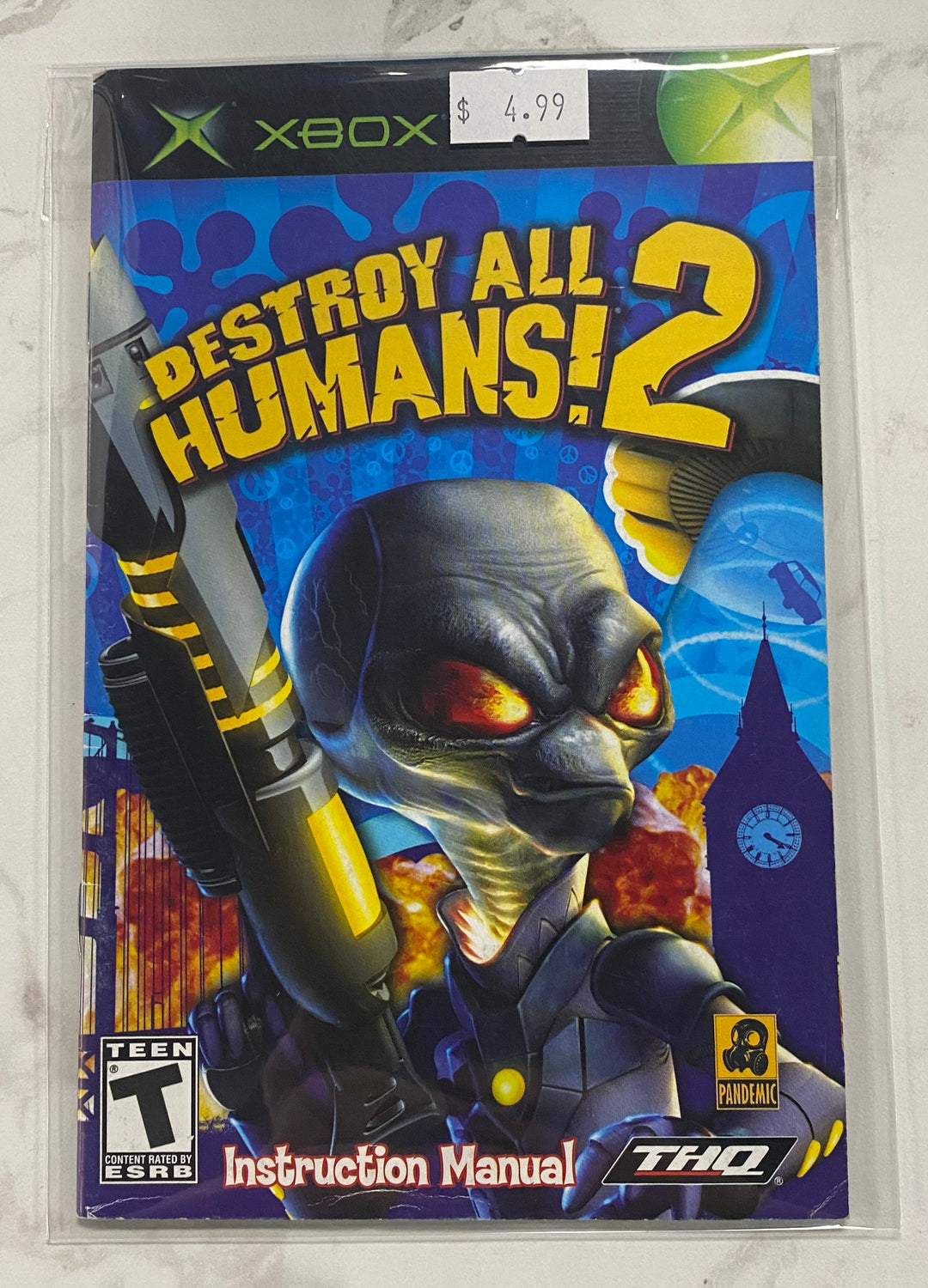 Destroy All Humans 2 - Original Xbox Manual ONLY MO61726