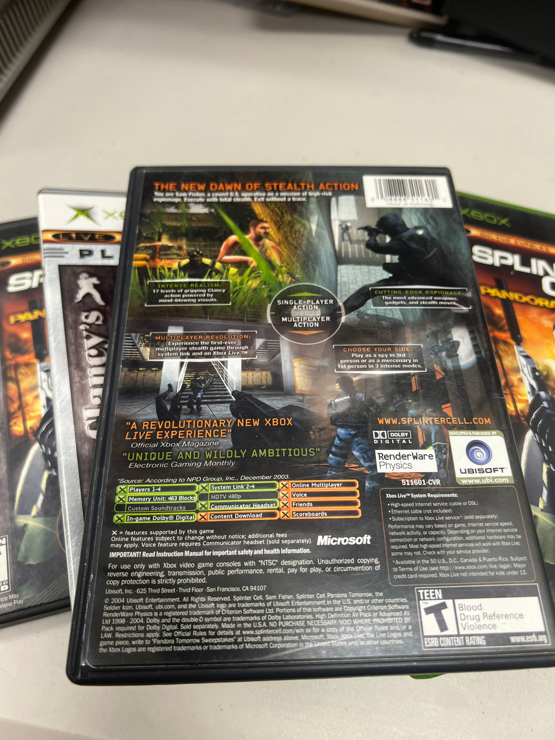 Tom Clancy's Splinter Cell Pandora Tomorrow for Original Microsoft Xbox in case. Tested and Working.     DO61124