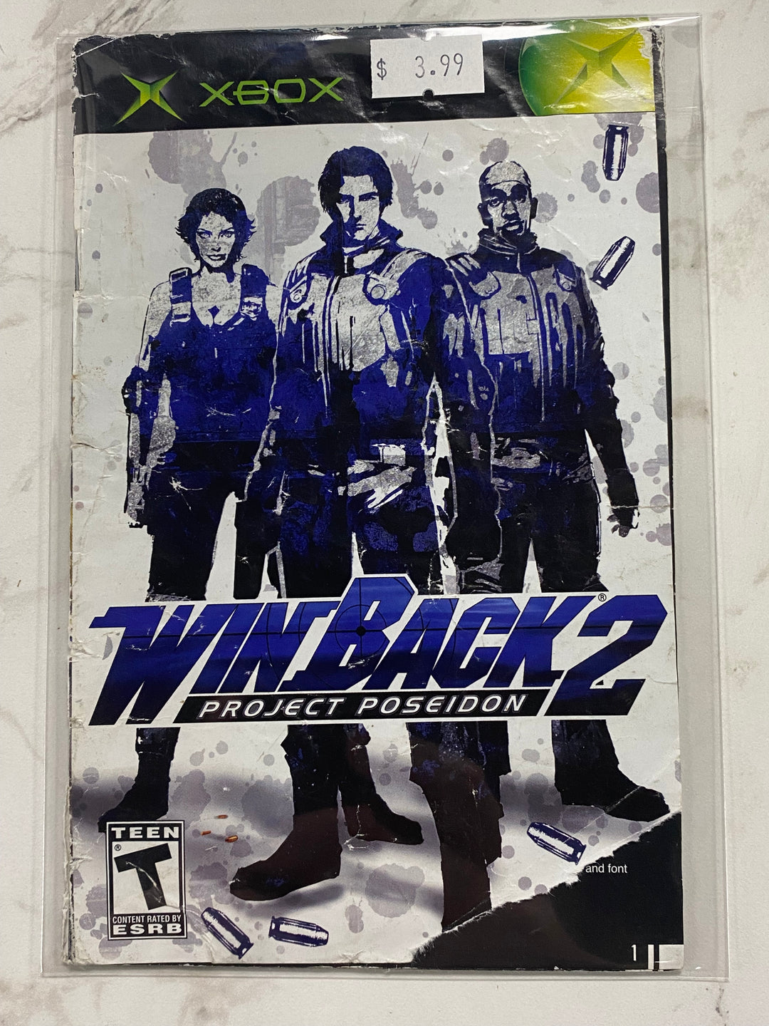 Winback 2 Project Poseidon - Original Xbox Manual ONLY MO61726