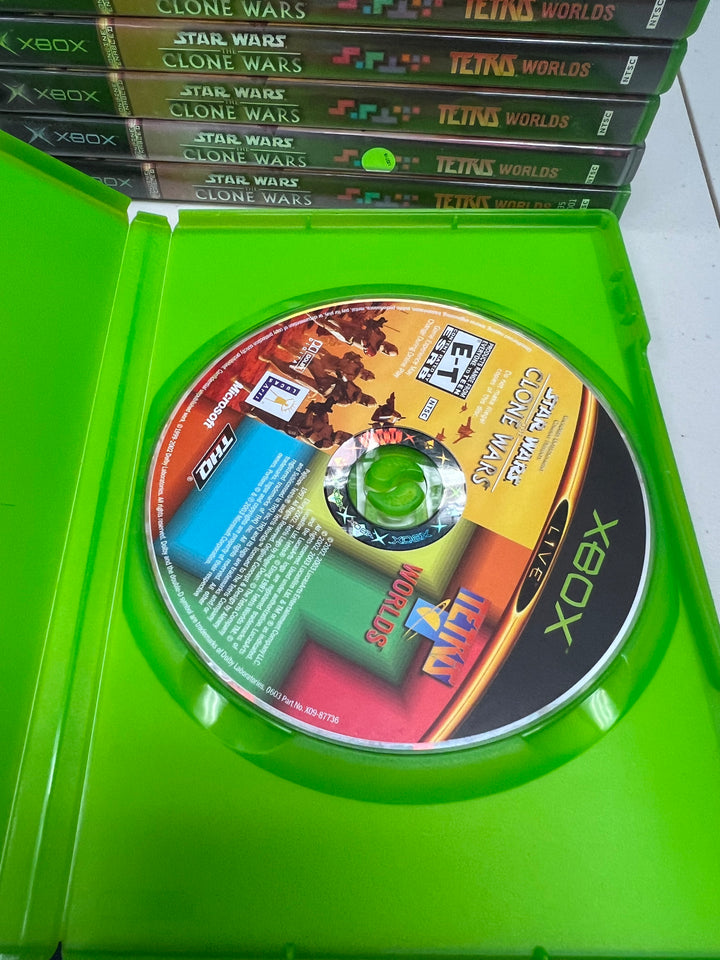 Star Wars Clone Wars Tetris Worlds Combo Pack for Original Microsoft Xbox in case. Tested and Working.     DO61124