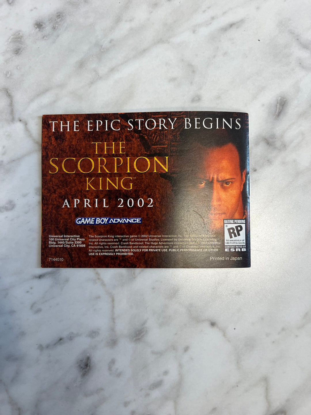 Crash Bandicoot the Huge Adventure Gameboy Advance GBA MANUAL ONLY MO92424