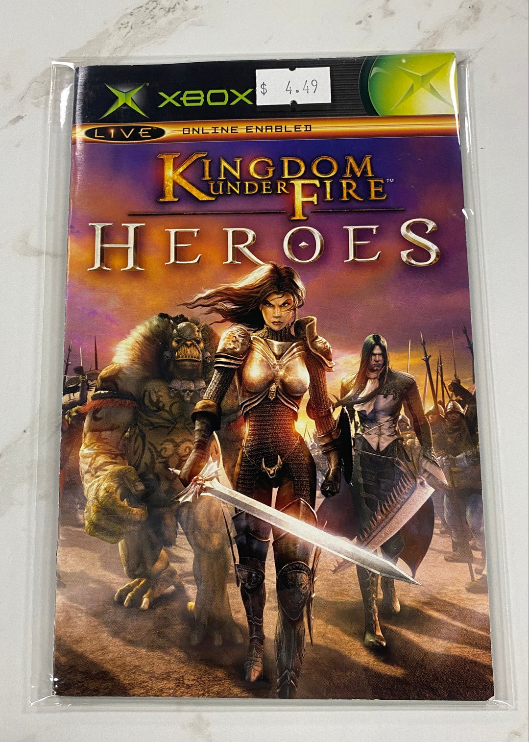 Kingdom Under Fire Heroes - Original Xbox Manual ONLY MO61726