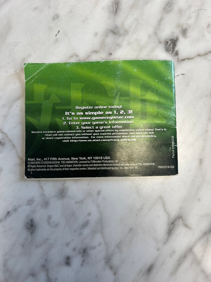 Dragonball Z Taiketsu Gameboy Advance GBA MANUAL ONLY MO92424