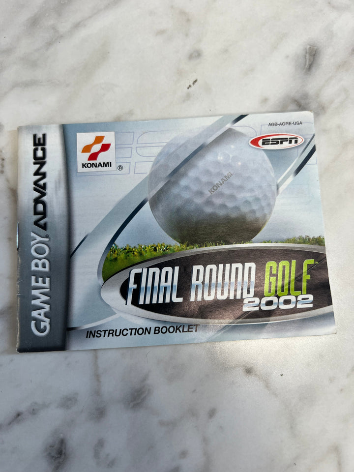 Final Round Golf 2002 Gameboy Advance GBA MANUAL ONLY MO92424