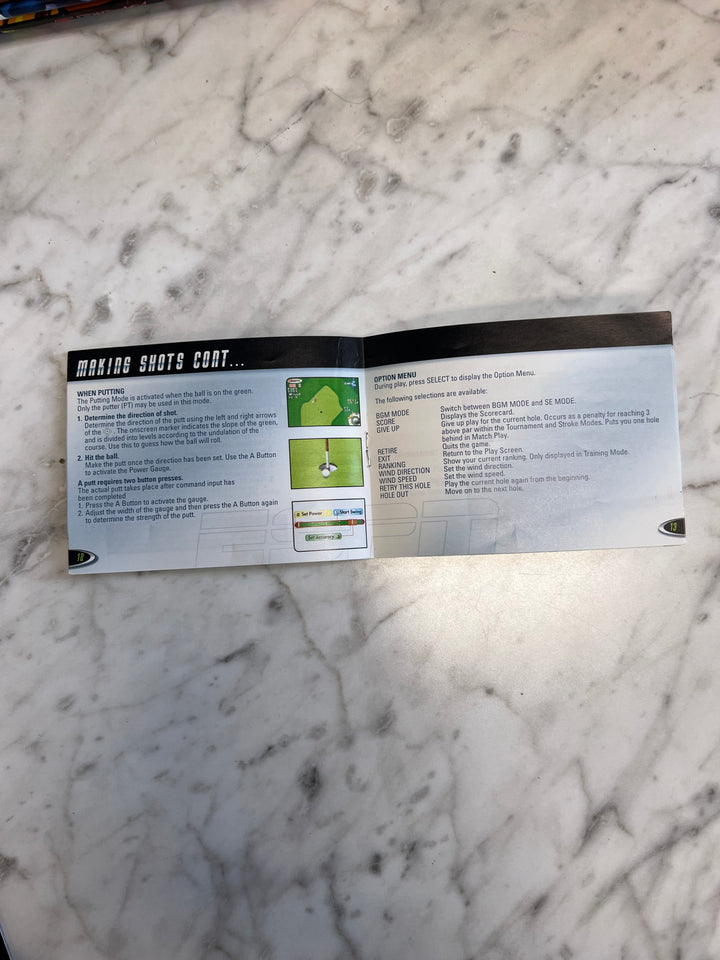 Final Round Golf 2002 Gameboy Advance GBA MANUAL ONLY MO92424