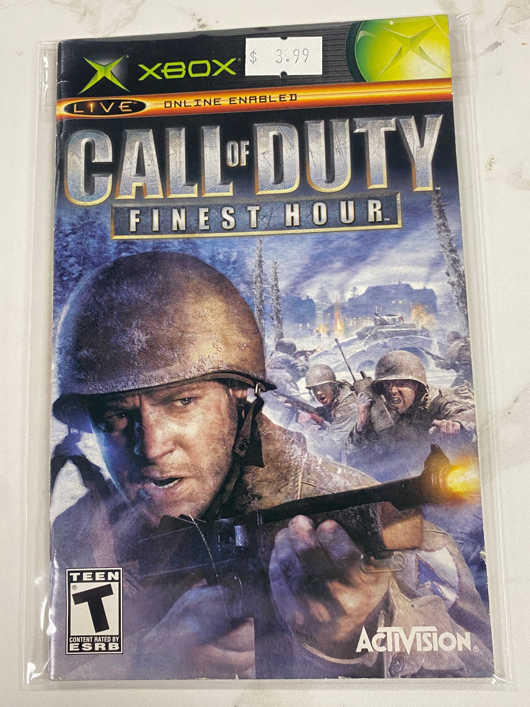 Call of Duty Finest Hour - Original Xbox Manual ONLY MO61726