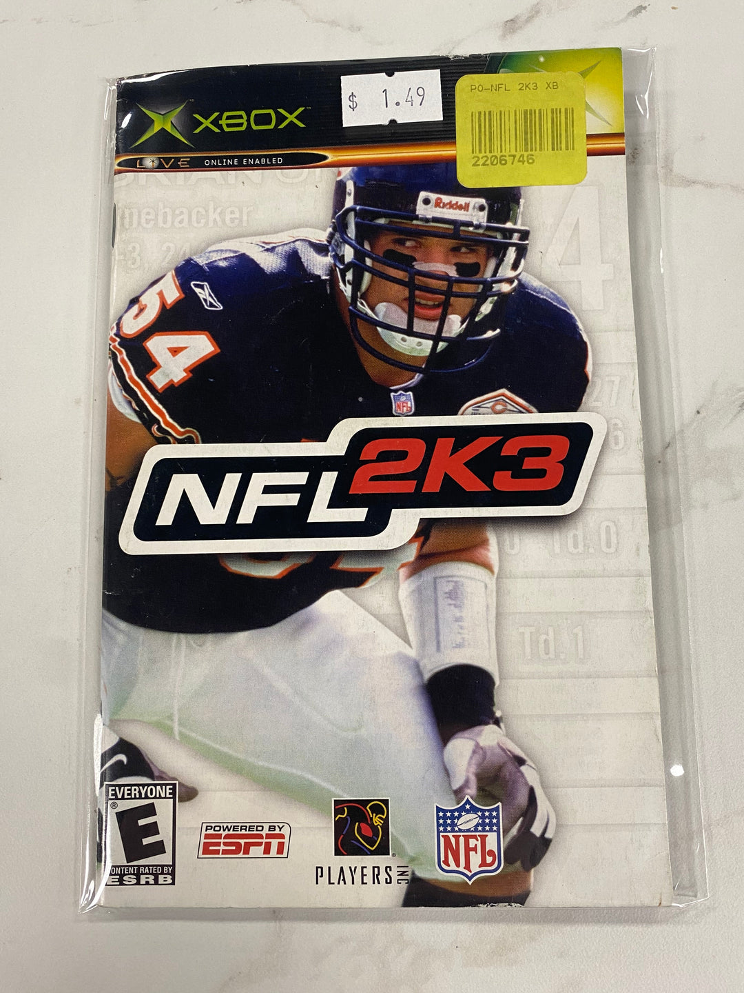 NFL 2K3 - Original Xbox Manual ONLY MO61726
