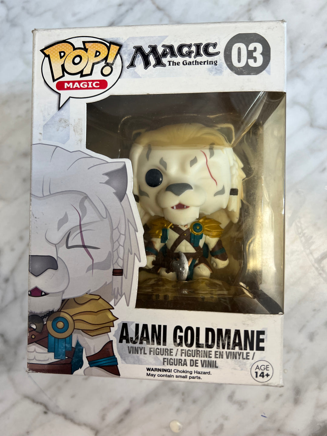 Funko Pop! Ajani Goldmane #03 Magic the Gathering Used Beat up box Yellowed window FP122224