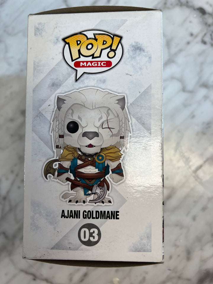 Funko Pop! Ajani Goldmane #03 Magic the Gathering Used Beat up box Yellowed window FP122224