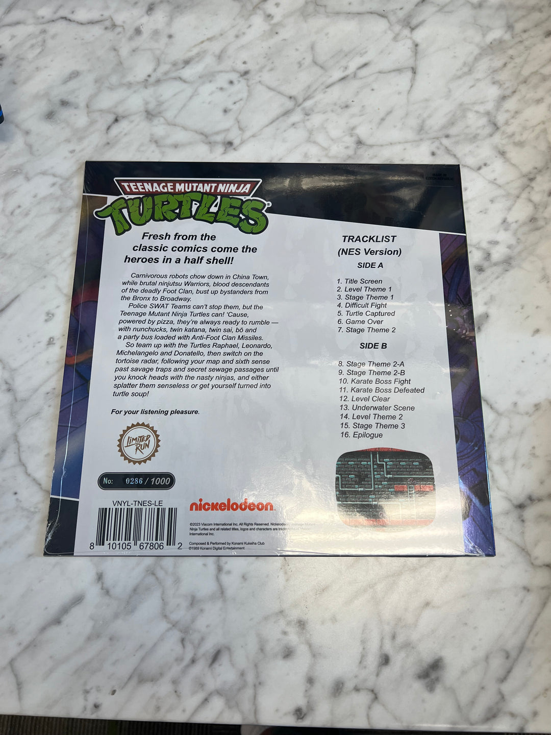 Teenage Mutant Ninja Turtles (NES) OST Vinyl Record NVR82725