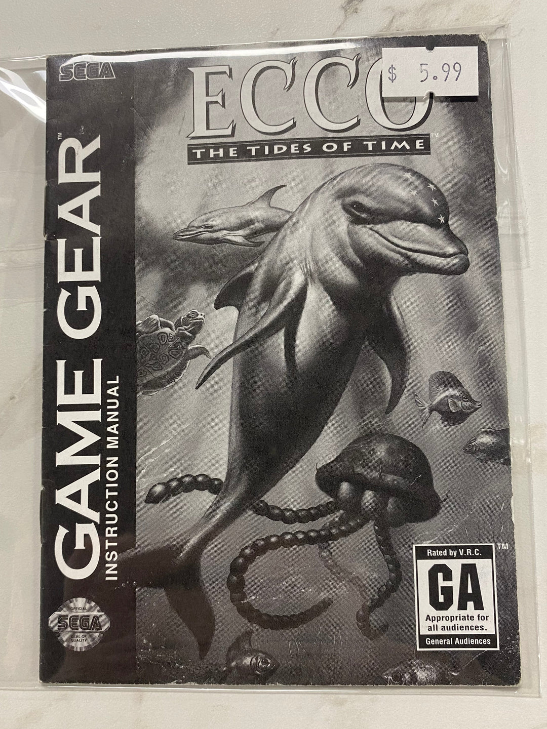 Ecco the Tides of Time - Sega Game Gear Manual Only MO61026