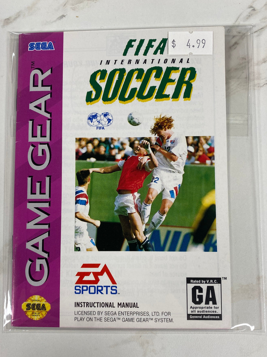 FIFA International Soccer - Manual ONLY Sega Game Gear MO61726