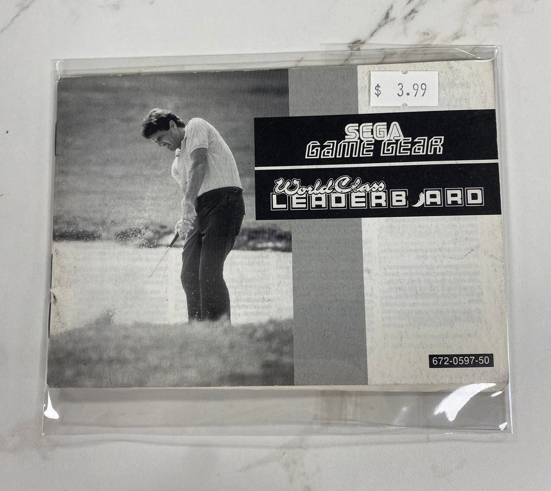 World Class Leader Board Golf - Manual ONLY Sega Game Gear MO61726