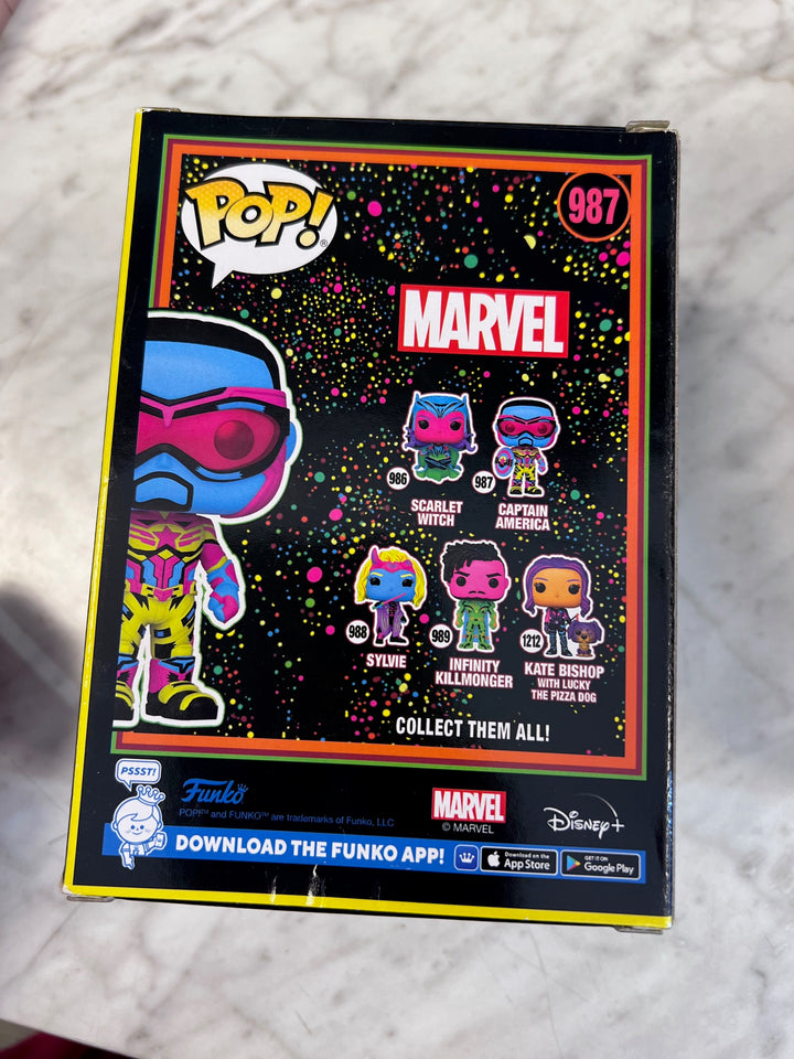 Funko Pop! Captain America #987 Black Light Target Exclusive FP10525