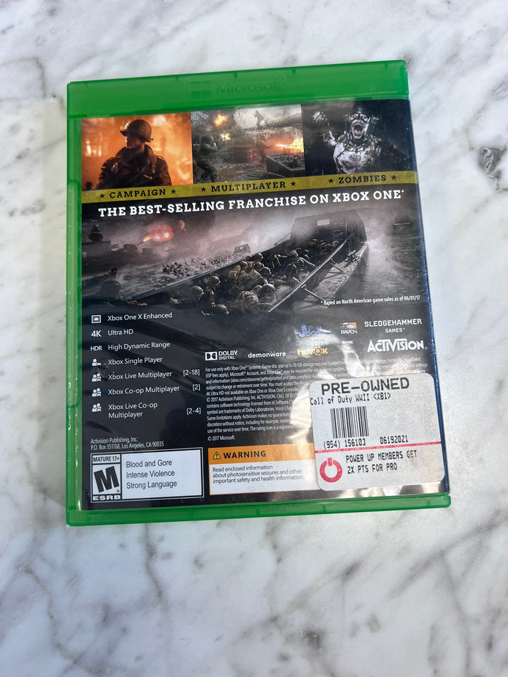 Call of Duty WWII Xbox One CASE ONLY CO21226