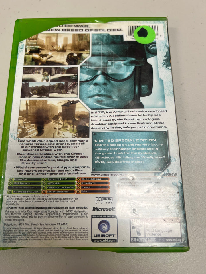 Tom Clancy's Ghost Recon Advanced Warfighter for Original Microsoft Xbox in case. Tested and Working.     UD102024