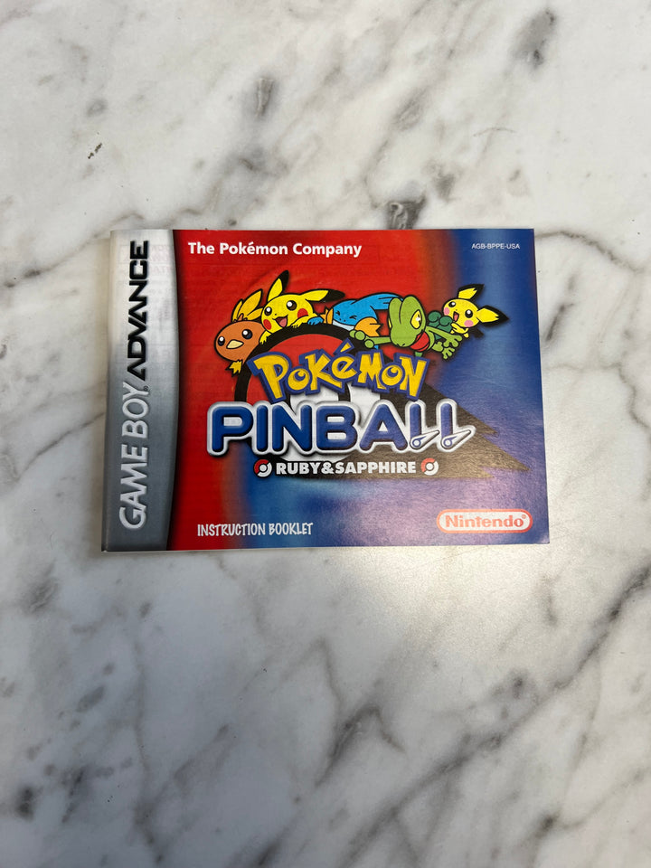 Pokemon Pinball Ruby & Sapphire Gameboy Advance GBA MANUAL ONLY MO92424