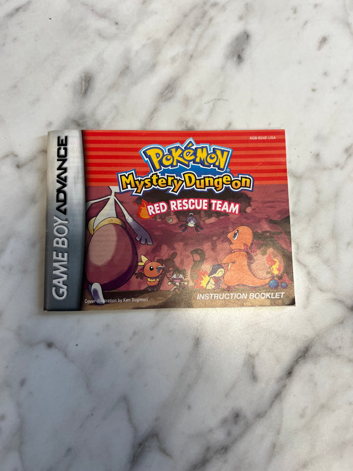 Pokemon Mystery Dungeon Red Rescue Team Gameboy Advance GBA MANUAL ONLY MO92424