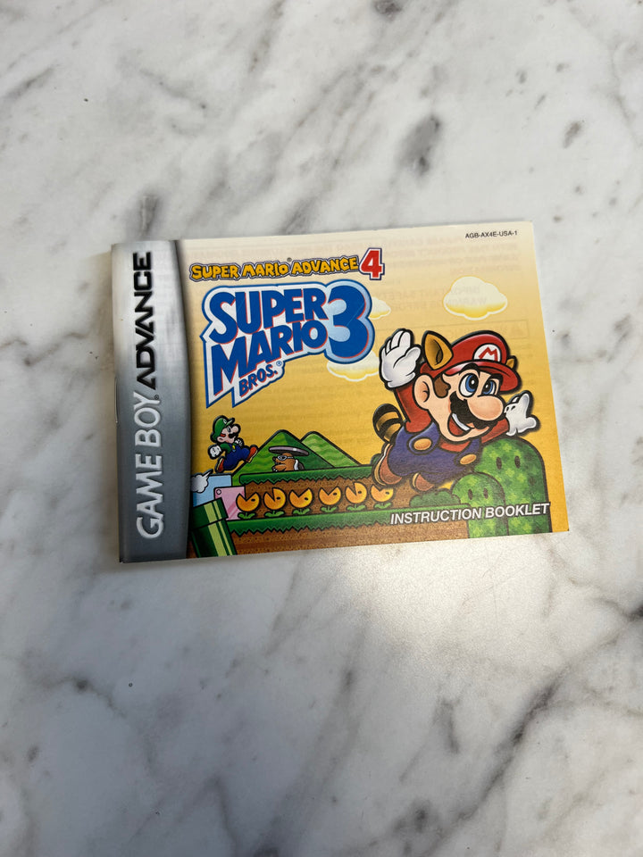 Super Mario Bros 3 Advance 4 Gameboy Advance GBA MANUAL ONLY MO92424