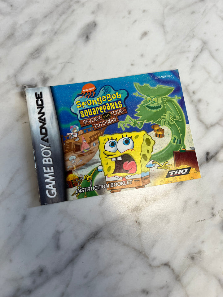 Spongebob Squarepants Revenge of the Flying Dutchman Gameboy Advance GBA MANUAL ONLY MO92424