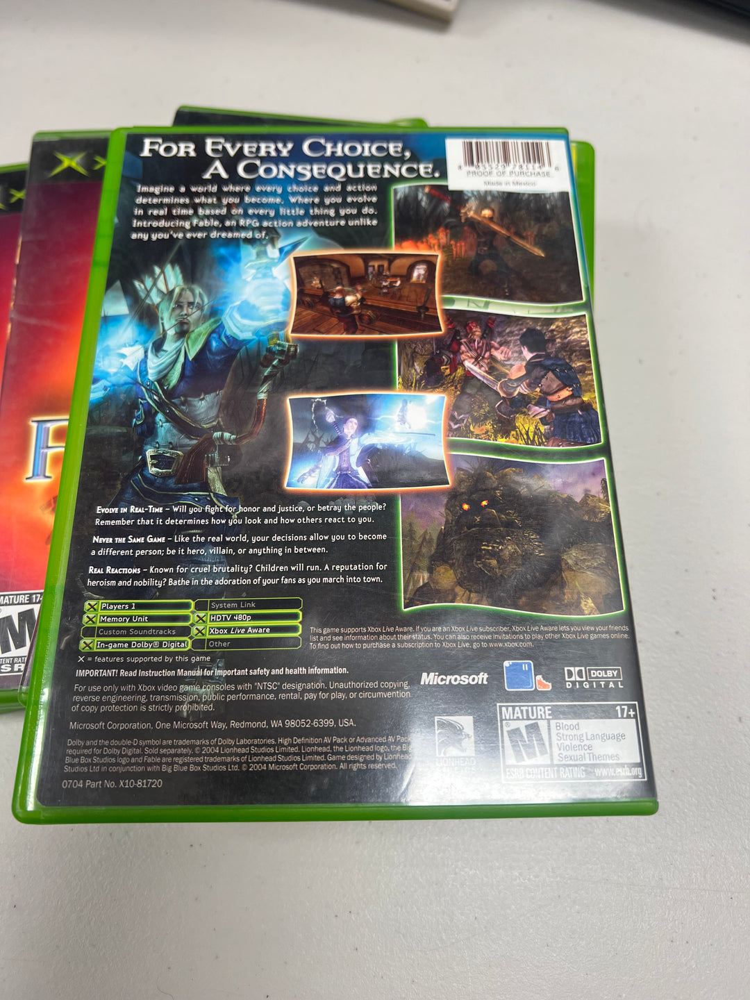 Fable for Original Microsoft Xbox in case. Tested and Working.    UD10724