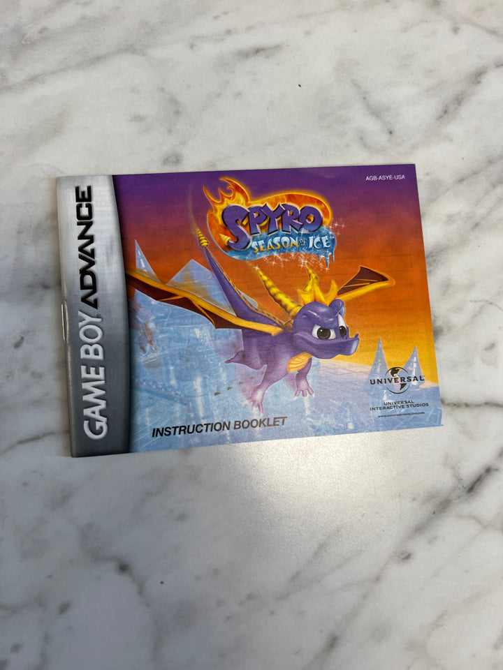 Spyro Season of Ice Gameboy Advance GBA MANUAL ONLY MO92424