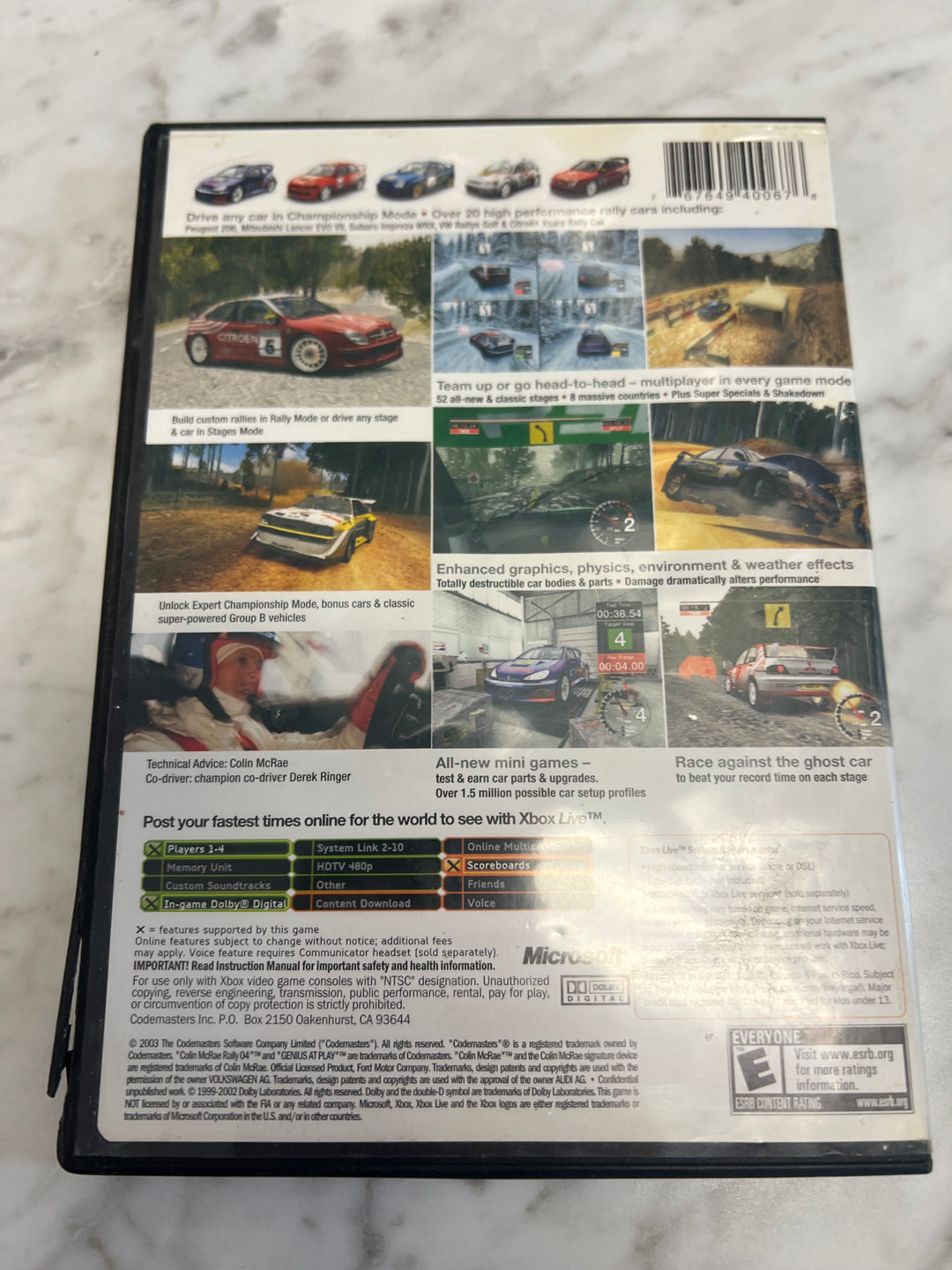 Colin McRae Rally 04 for Original Microsoft Xbox in case. Tested and Working.     DO61124