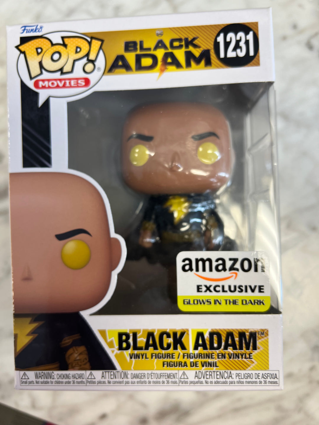 Funko Pop! Black Adam #1231 Amazon GITD Yellow Eyes DC Movies FP122224