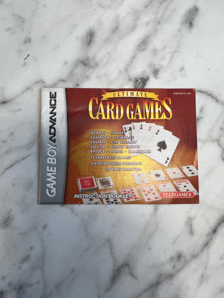 Ultimate Card Games Gameboy Advance GBA MANUAL ONLY MO92424