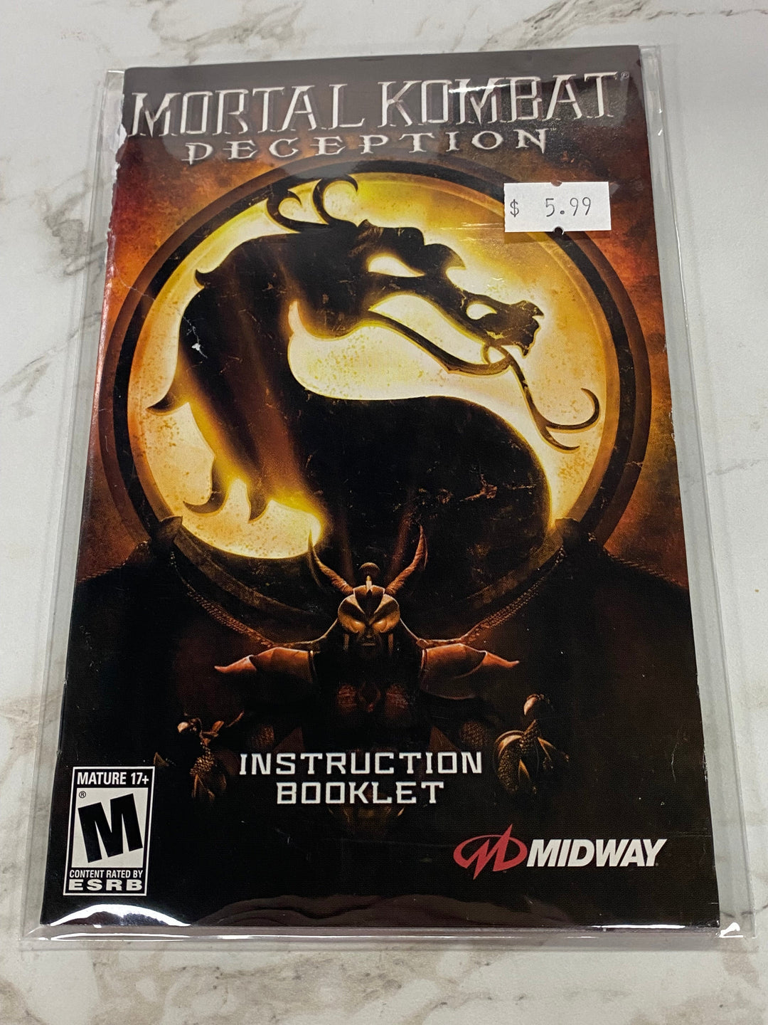 Mortal Kombat Deception - PS2 Manual ONLY MO61826