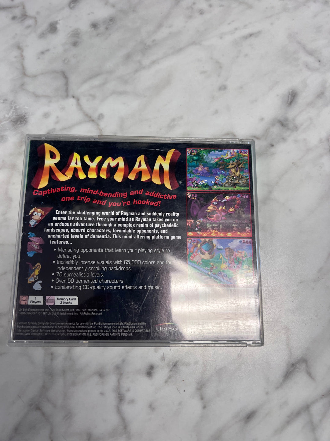 Rayman Greatest Hits PS1 Playstation Rear Art ONLY NO GAME CO10925